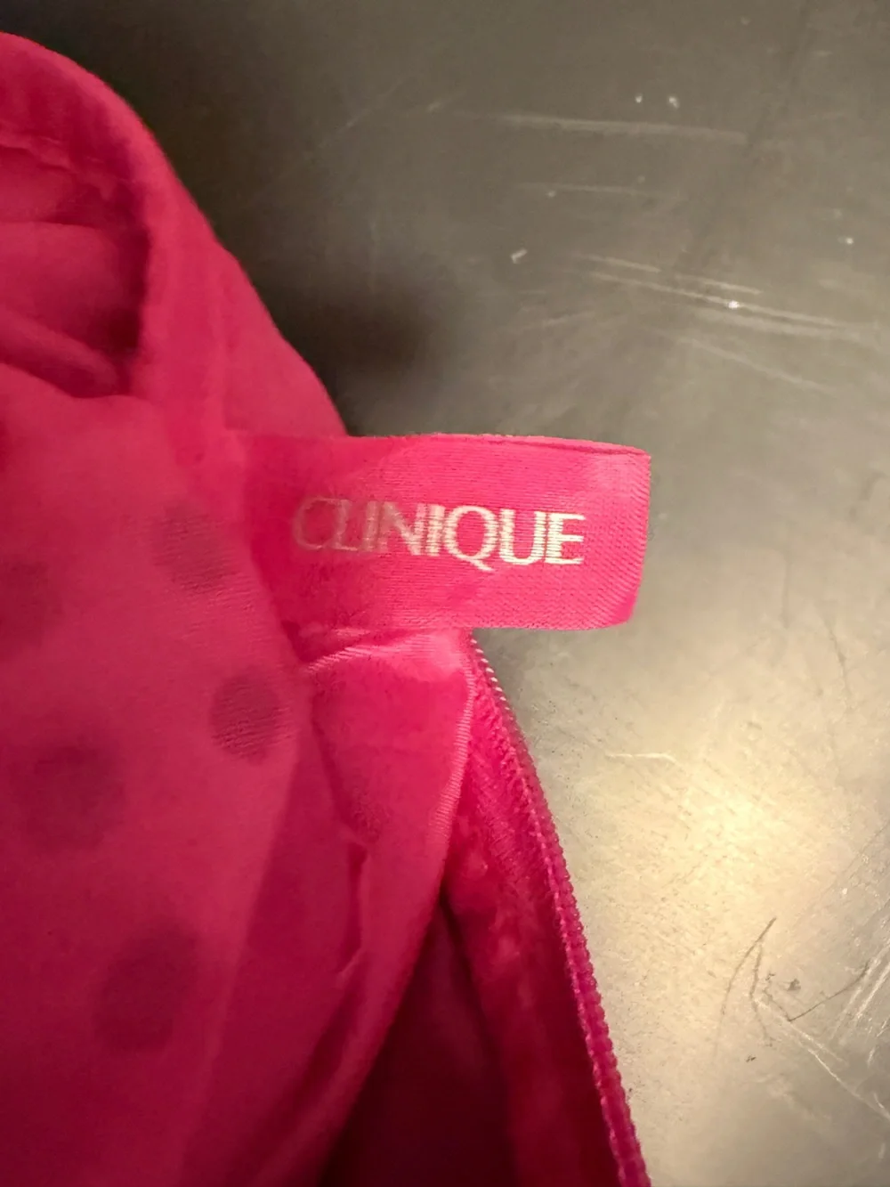 Clinique Silver and Pink Perforated Cosmetic Pouch - Women Bags